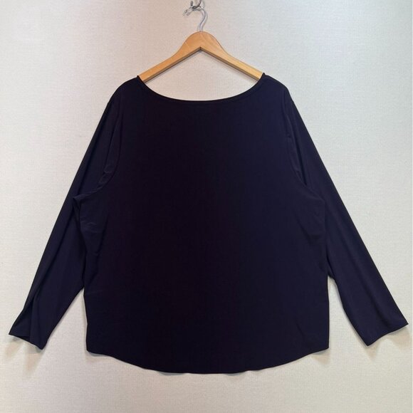 Roz & Ali Womens Long Sleeve T-Shirt Size 3X Purple V-Neck Stretch Casual Top - Picture 6 of 9